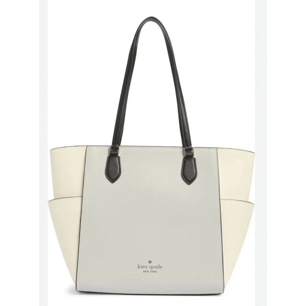 NWT Kate Spade New York Madison Laptop Tote Shoulder Bag In Platinum‎ Gray Multi